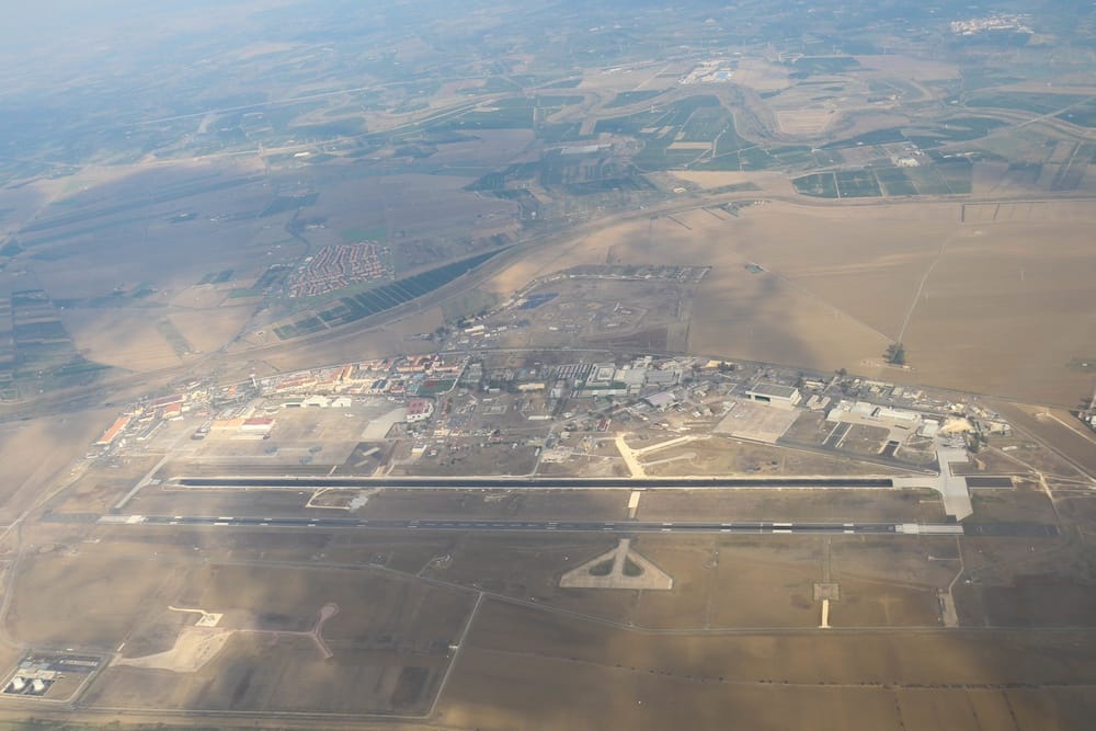 Aerial view of Naval Air Station Sigonella in Sicily, Italy