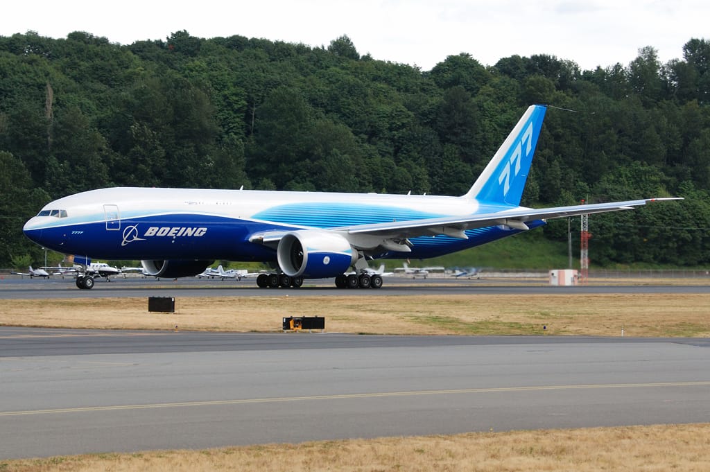 Un Boeing 777 Freighter del tipo utilizzato dalla National Airlines