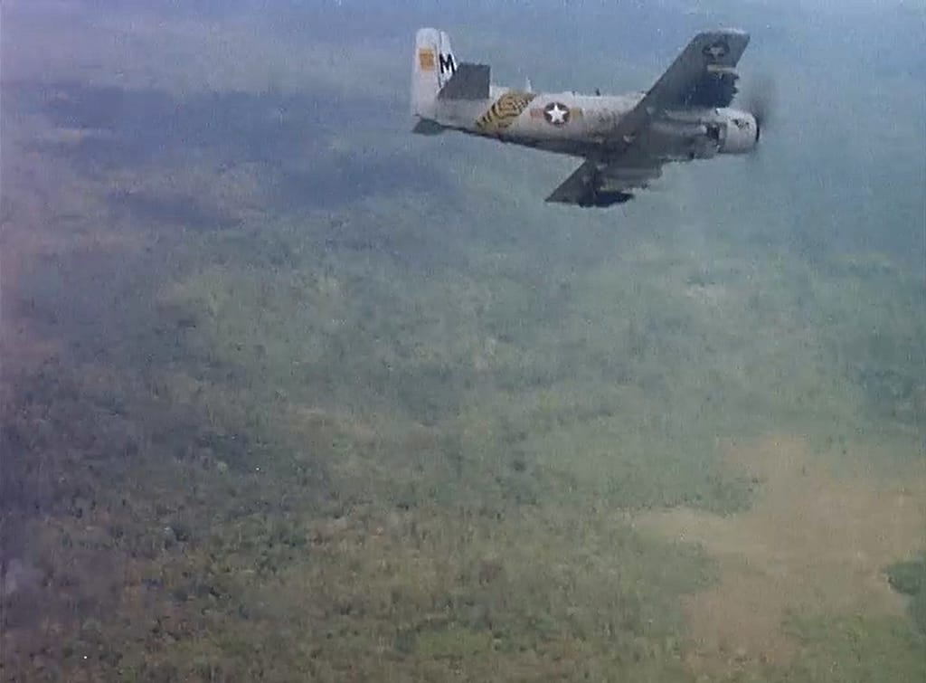 Douglas A-1H Skyraider on a combat mission over Vietnam in 1962