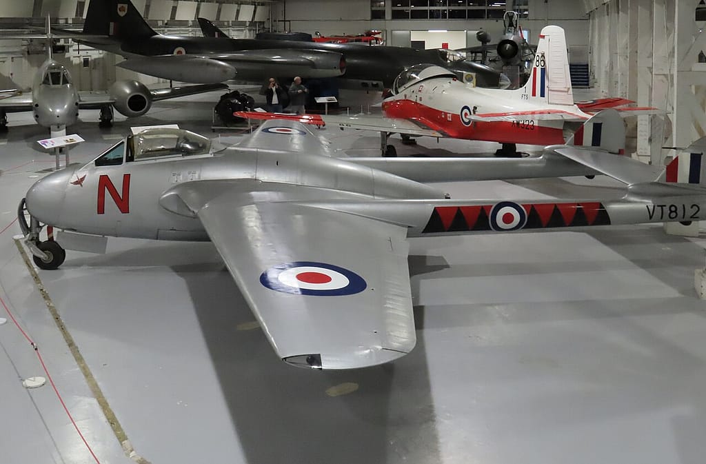 Un De Havilland Vampire conservado en el Museo de la RAF.
