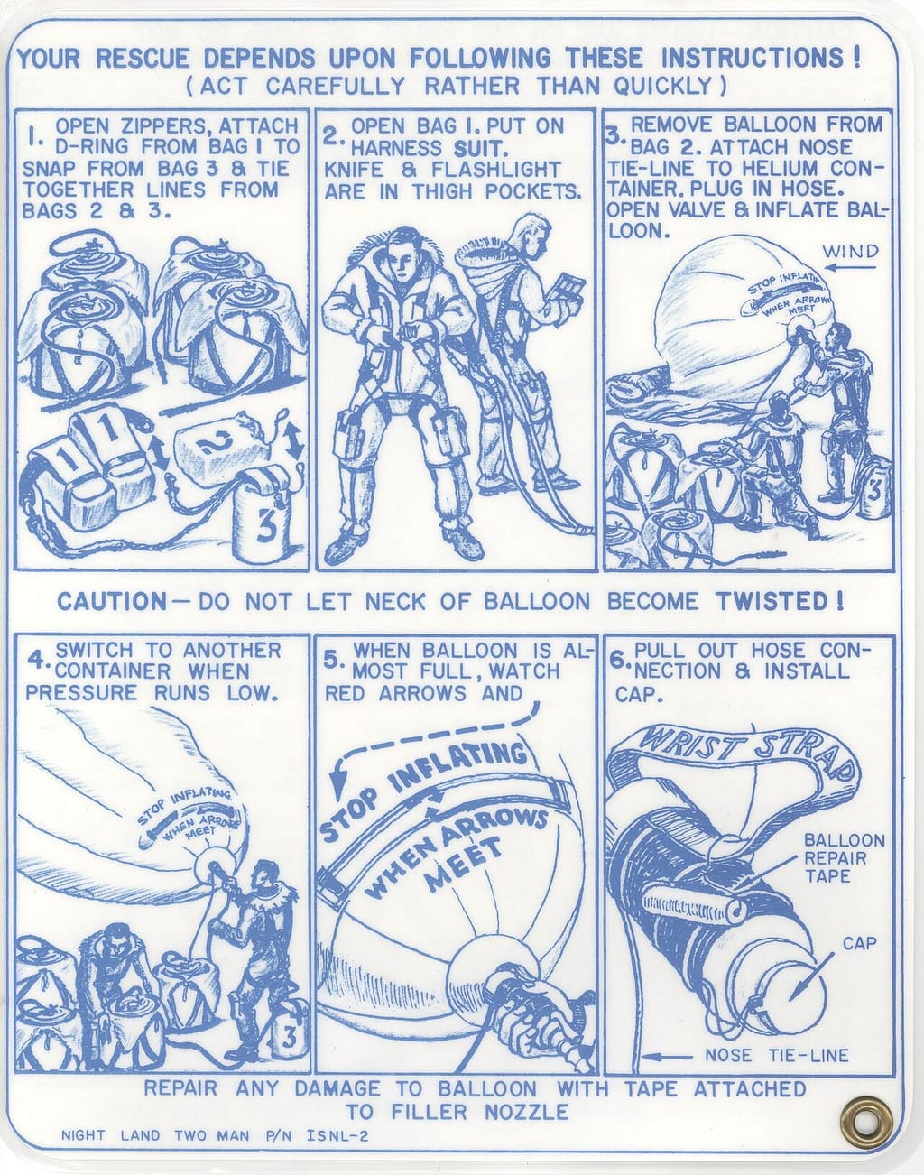 CIA Museum pictorial instruction card showing the Fulton Skyhook pickup sequence