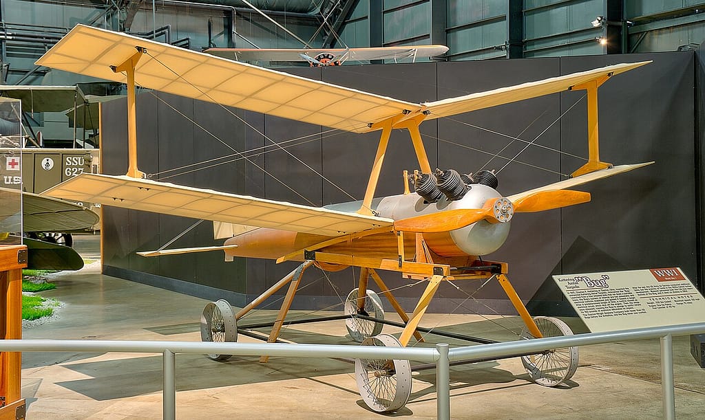 Kettering Aerial Torpedo reproduction on display in the Early Years Gallery at the National Museum of the US Air Force