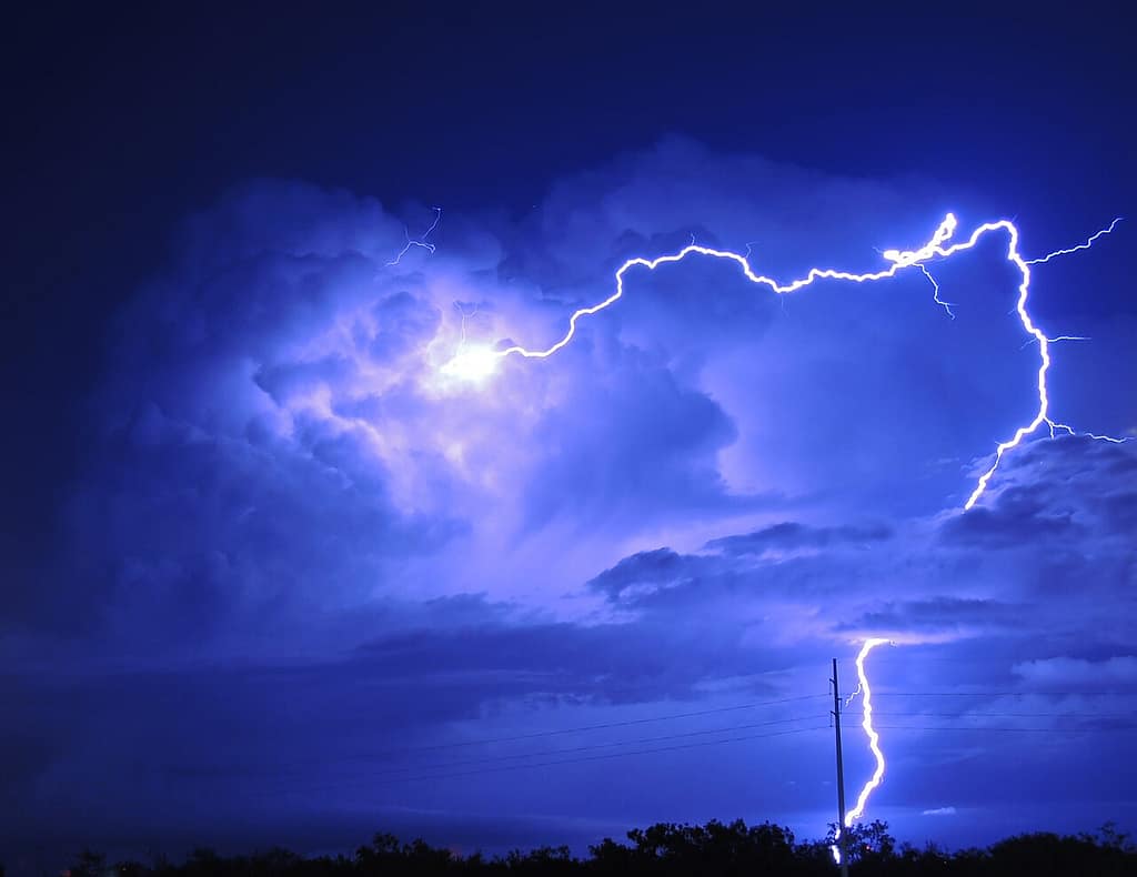 Lightning inside a thunderstorm