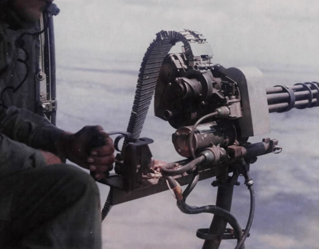 Minigun on a UH-1 Huey gunship