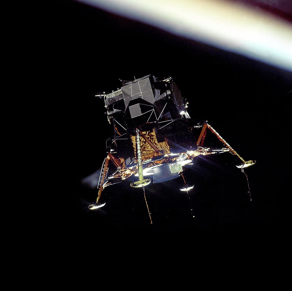 The Apollo 11 Lunar Module Eagle in lunar orbit