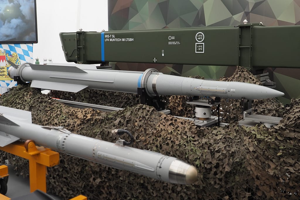 IRIS-T surface-launched missile on display