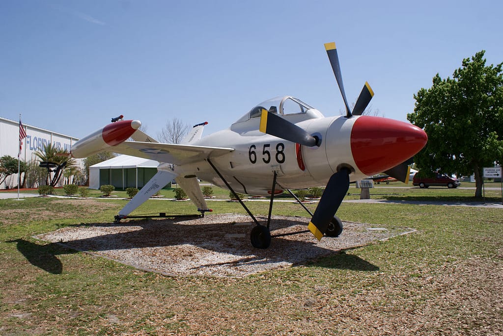 The surviving Lockheed XFV-1 in a museum