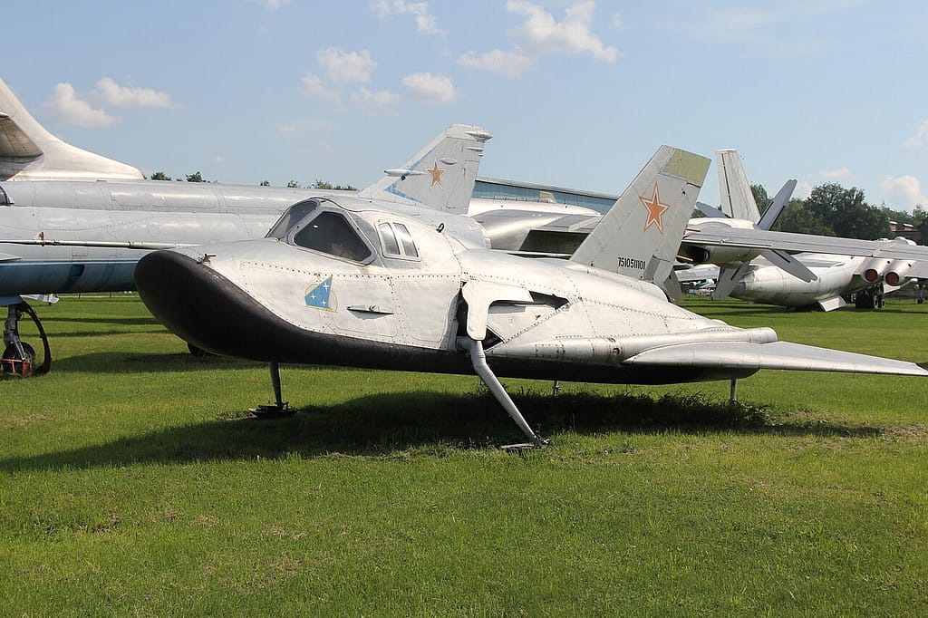The MiG-105 EPOS test aircraft in side profile