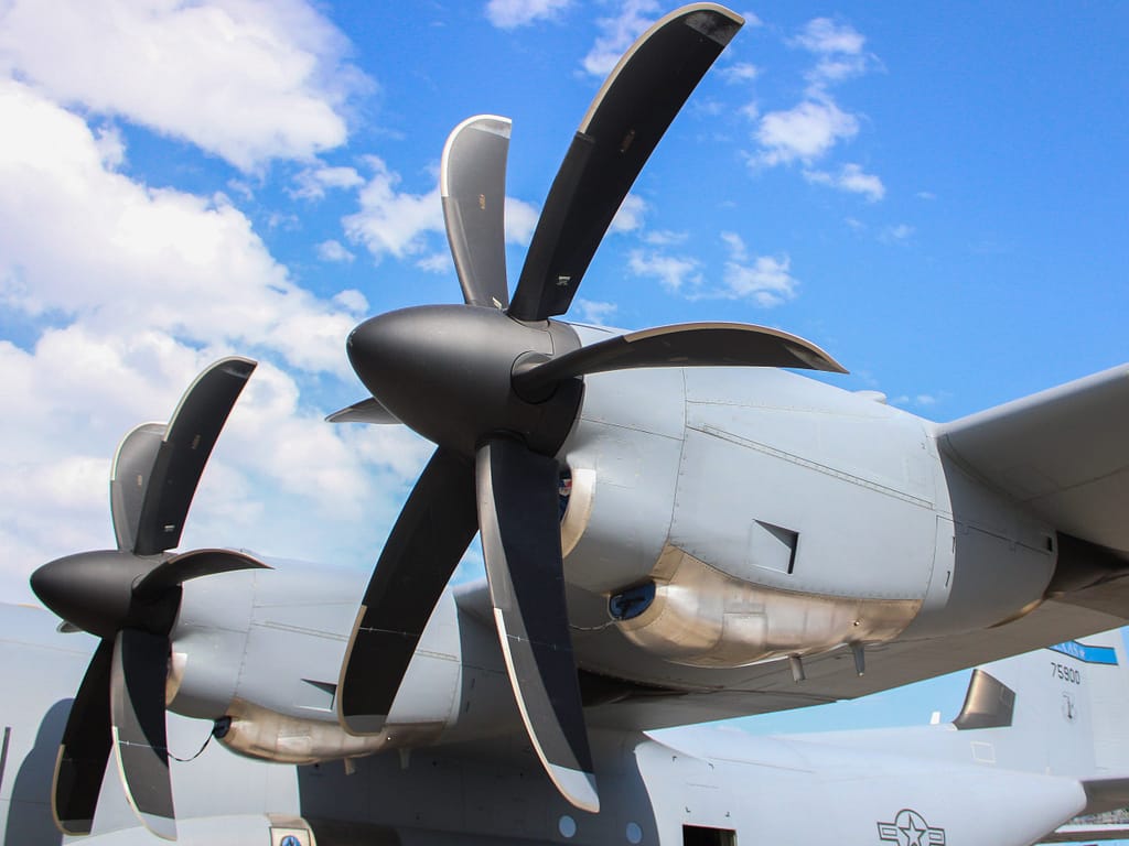 Ein Rolls-Royce AE 2100 Turboprop-Triebwerk
