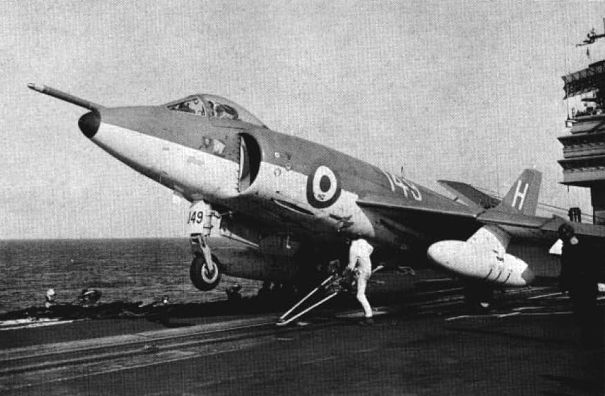 Scimitar F.1 of 803 NAS launched from USS Forrestal