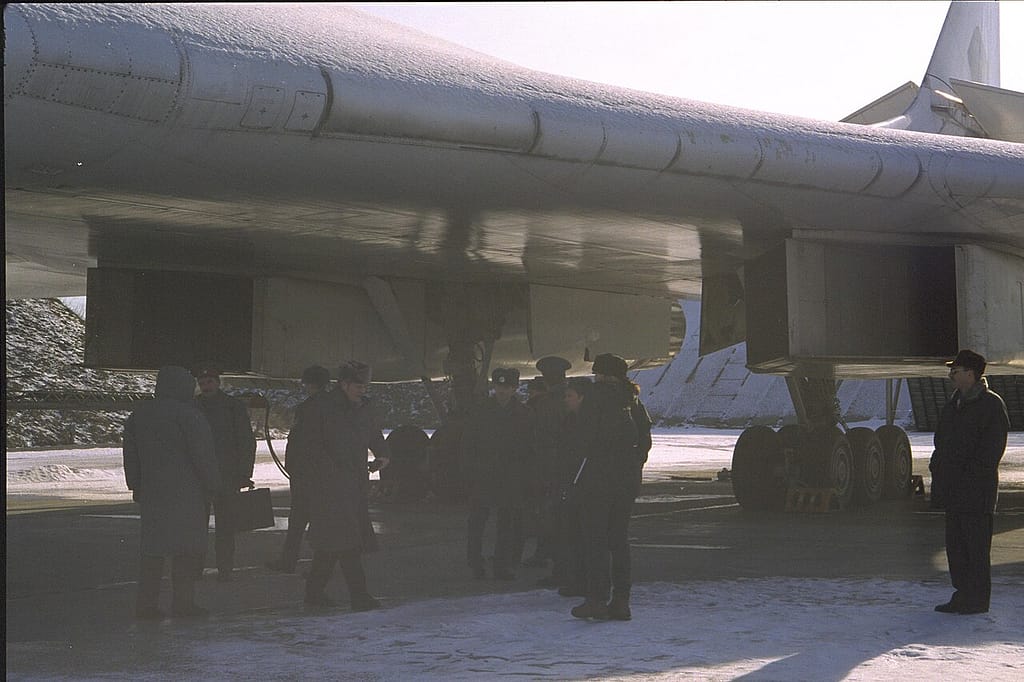 A Tu-160 at Priluki Air Base, Ukraine, 1998
