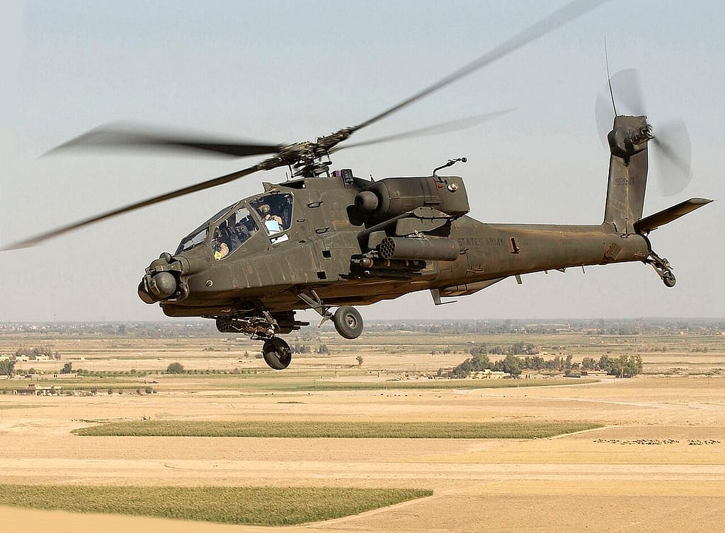 An AH-64 Apache in flight