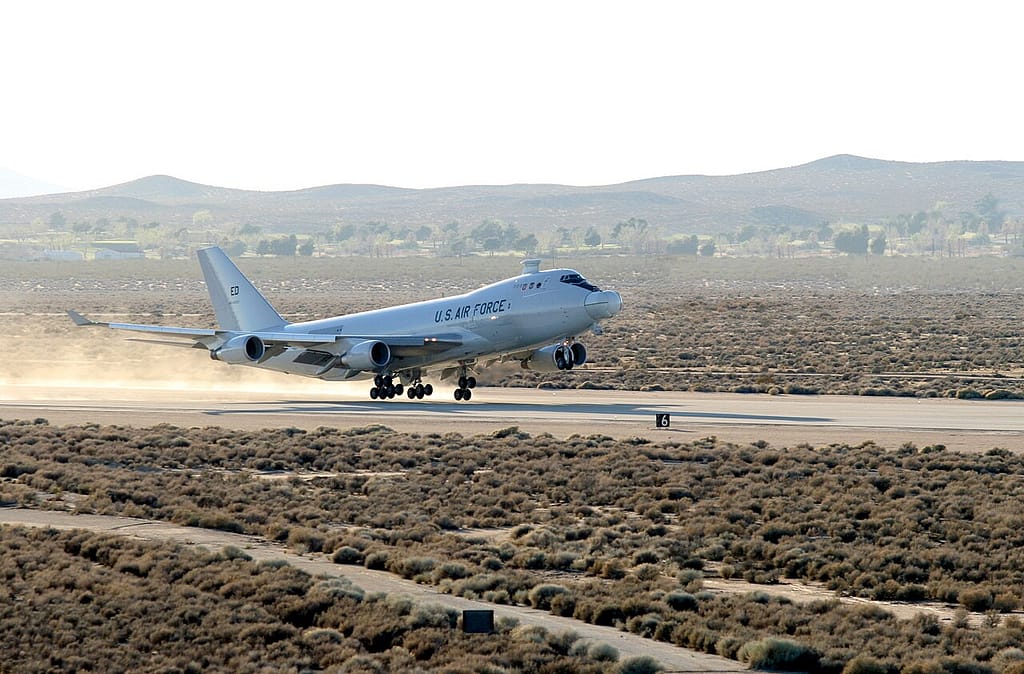 YAL-1A Boeing 747-400F takeoff