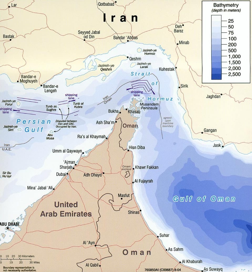Strait of Hormuz map
