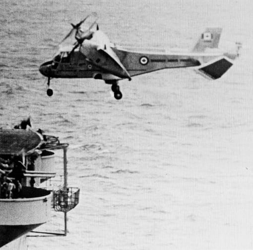 CL-84 Dynavert landing aboard USS Guam