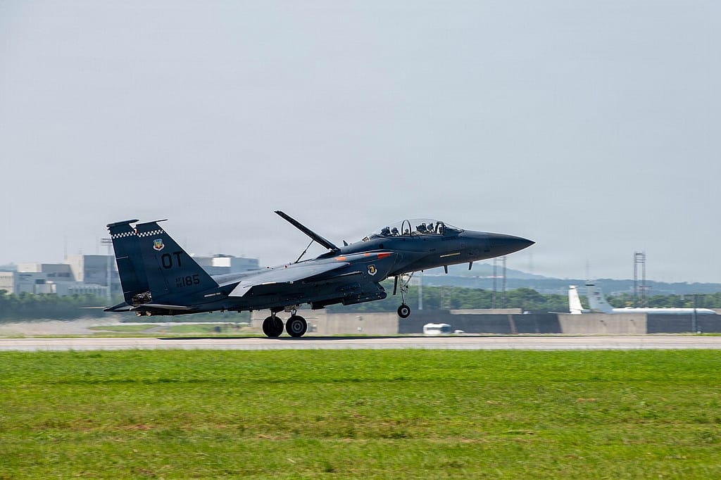 An F-15EX Eagle II at Kadena Air Base, Japan