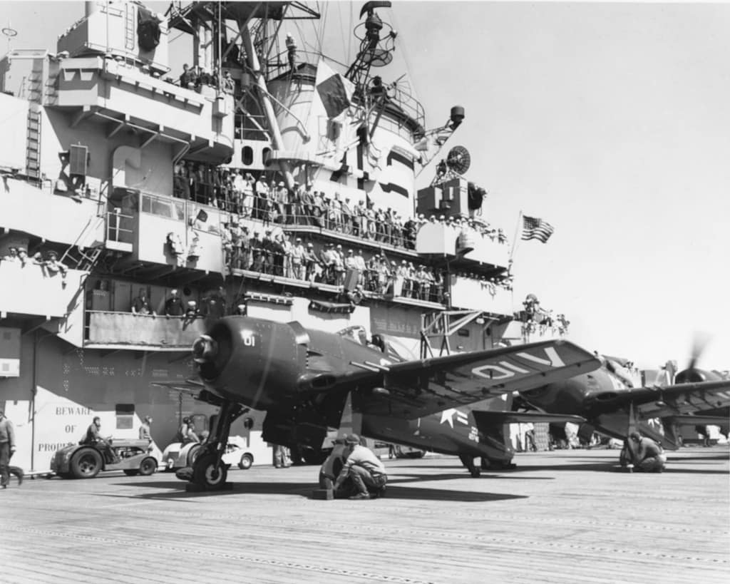 F8F-2 Bearcats aboard USS Valley Forge, 1949