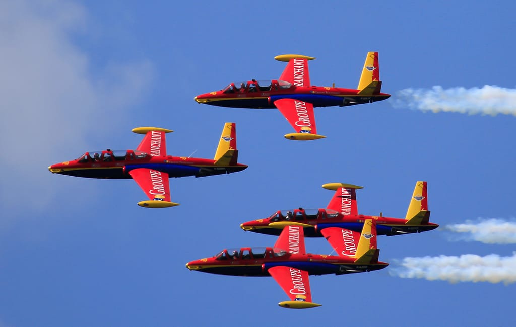 Fouga Magister in display-team markings