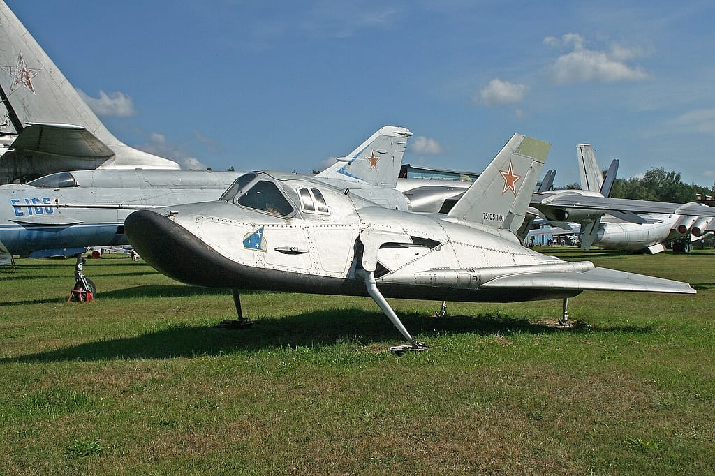 The MiG-105 Spiral showing its upturned Lapot nose