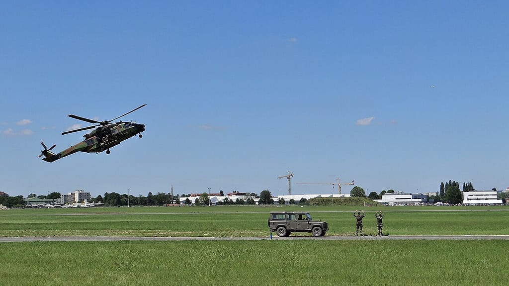 French Army NH90 Caiman helicopter in flight