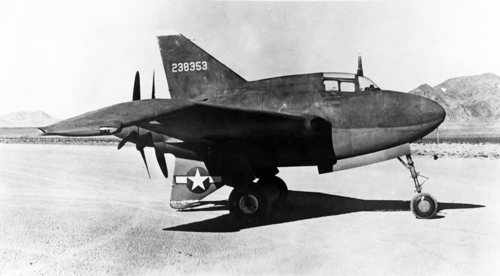 Surviving Northrop XP-56 Black Bullet in storage
