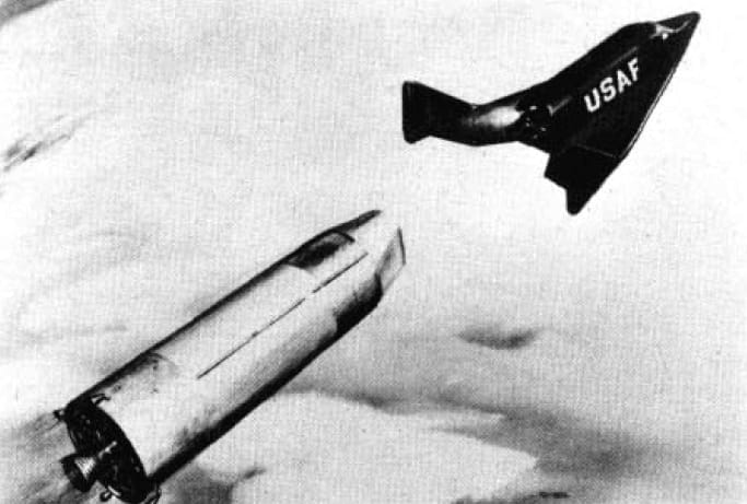 X-20 Dyna-Soar separating from its booster, 1961 concept art