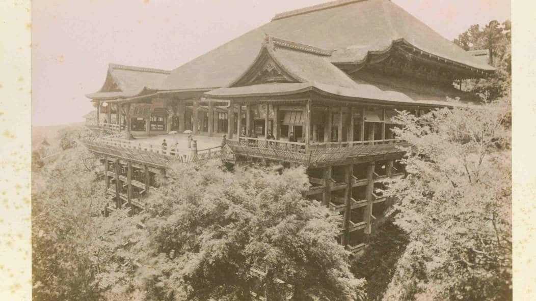 Kiyomizu-dera, Kyoto, hand-coloured photograph by Adolfo Farsari, c. 1880s