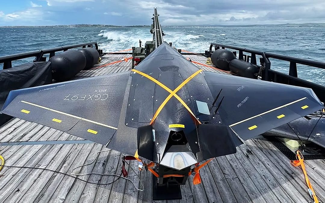A Kamikaze Drone Launches From a Warship
