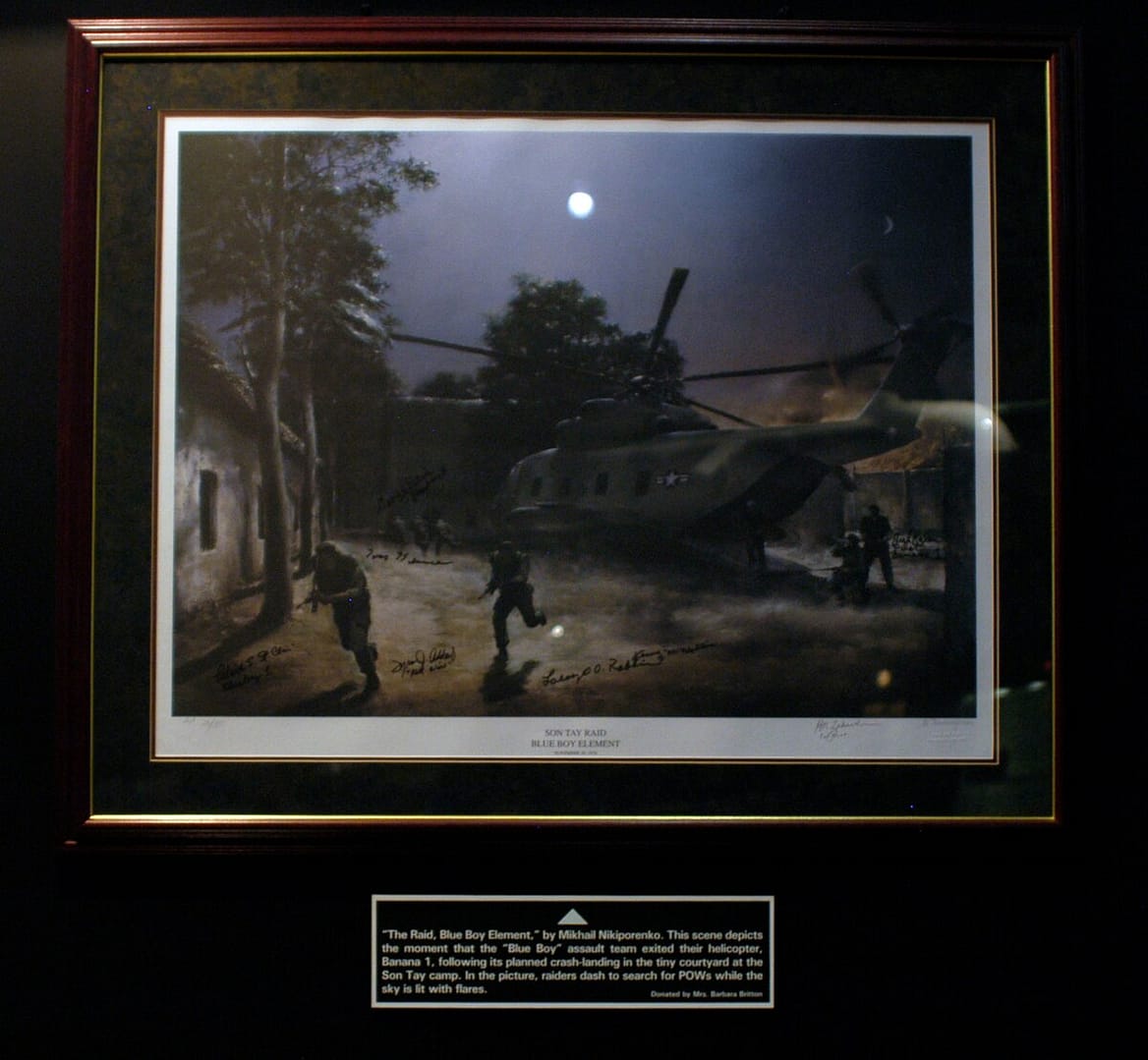 USAF painting of the Son Tay Raid Blue Boy assault element