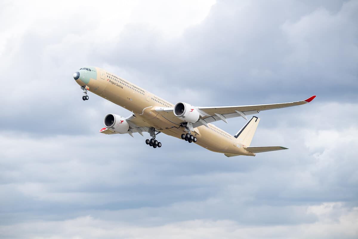The first A350-1000ULR (MSN 707) for Qantas Project Sunrise on its maiden flight from Toulouse