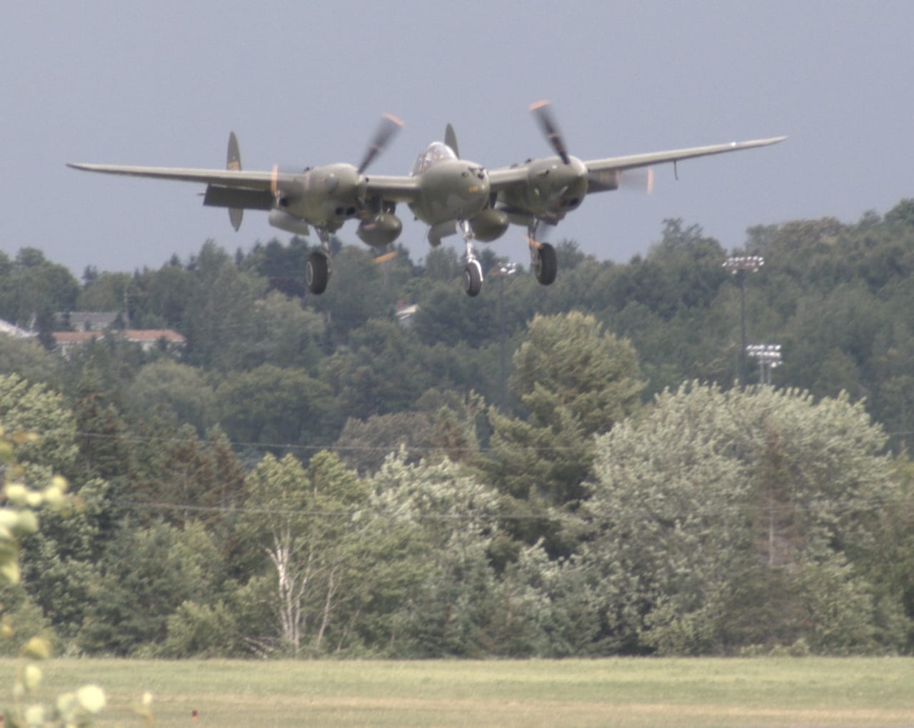 The restored P-38 Lightning Glacier Girl in flight