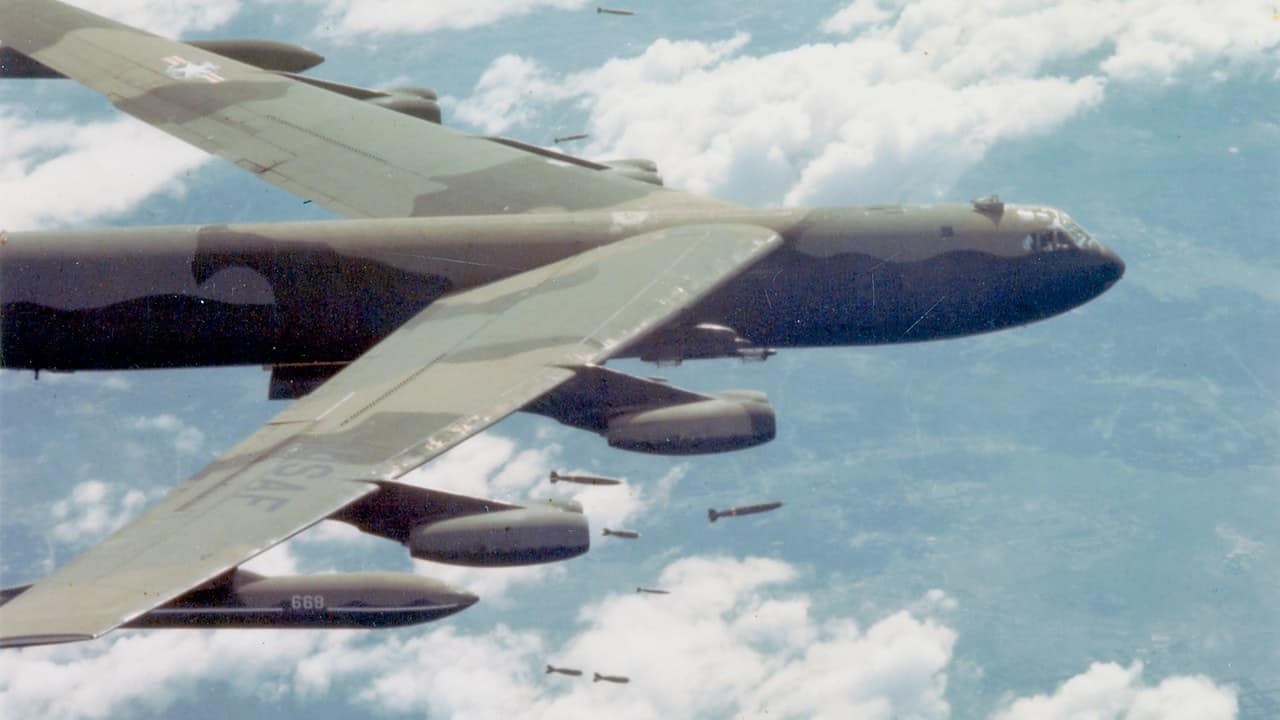 Boeing B-52 Stratofortress bombers during Operation Linebacker II over Hanoi, 1972