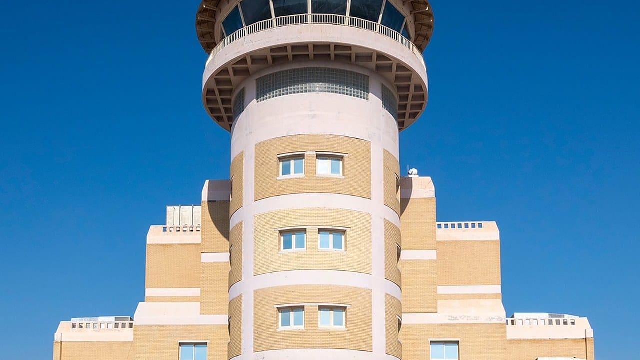 Air traffic control tower at Ali Al Salem Air Base Kuwait