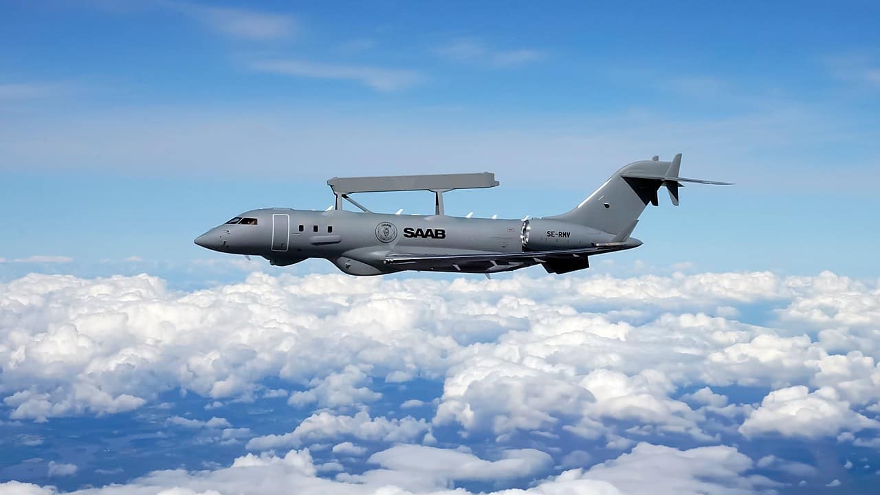 Saab GlobalEye AEW&C aircraft in flight