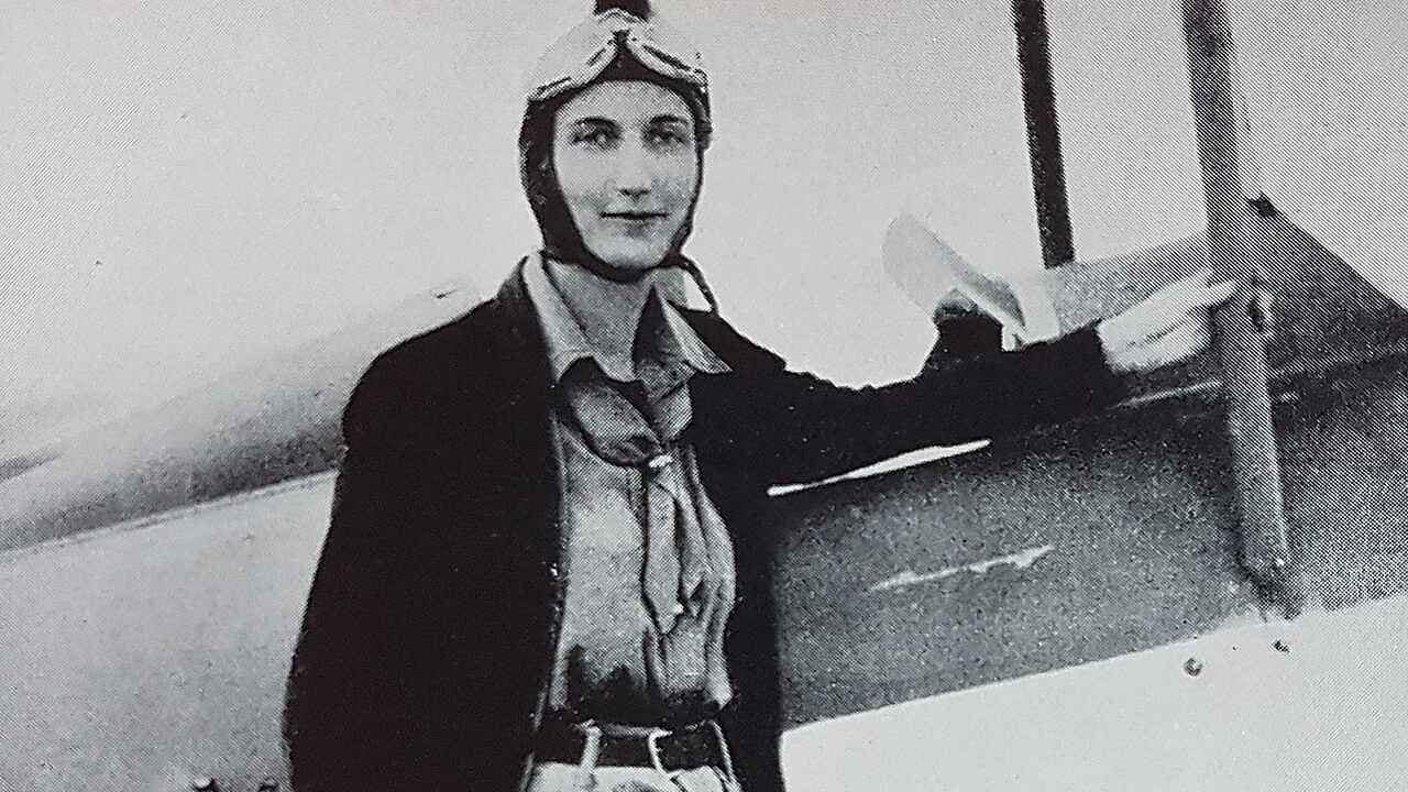 Beryl Markham before her Atlantic flight Beryl Markham in flying gear beside her aircraft before her 1936 Atlantic flight