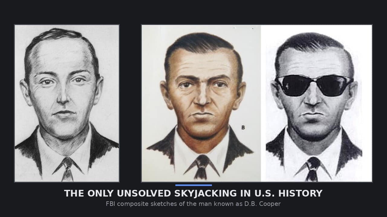 D.B. Cooper FBI composite sketches FBI composite sketches of D.B. Cooper