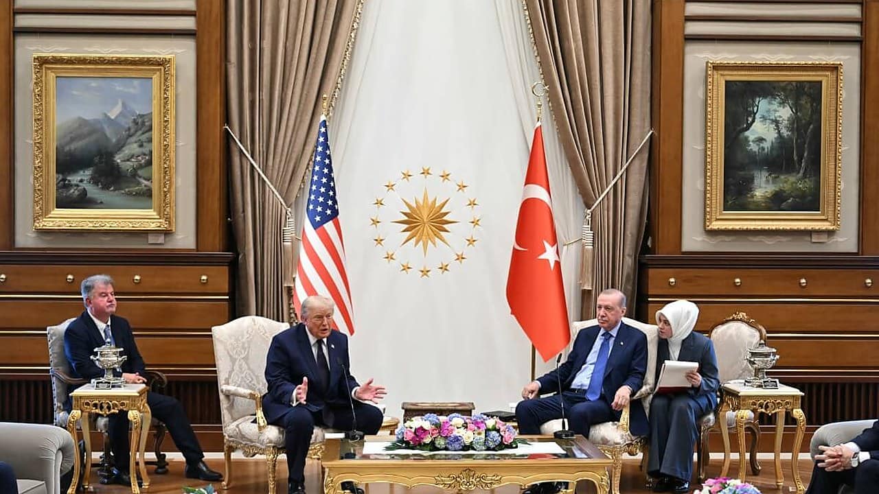 Trump and Erdogan meet in Ankara 7 July Trump and Erdogan at the presidential palace in Ankara