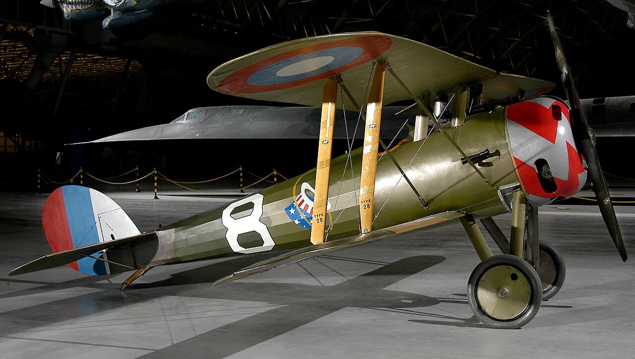 A Nieuport 28 C.1 — the type of nimble French fighter that René Fonck used to become the top Allied ace of WWI