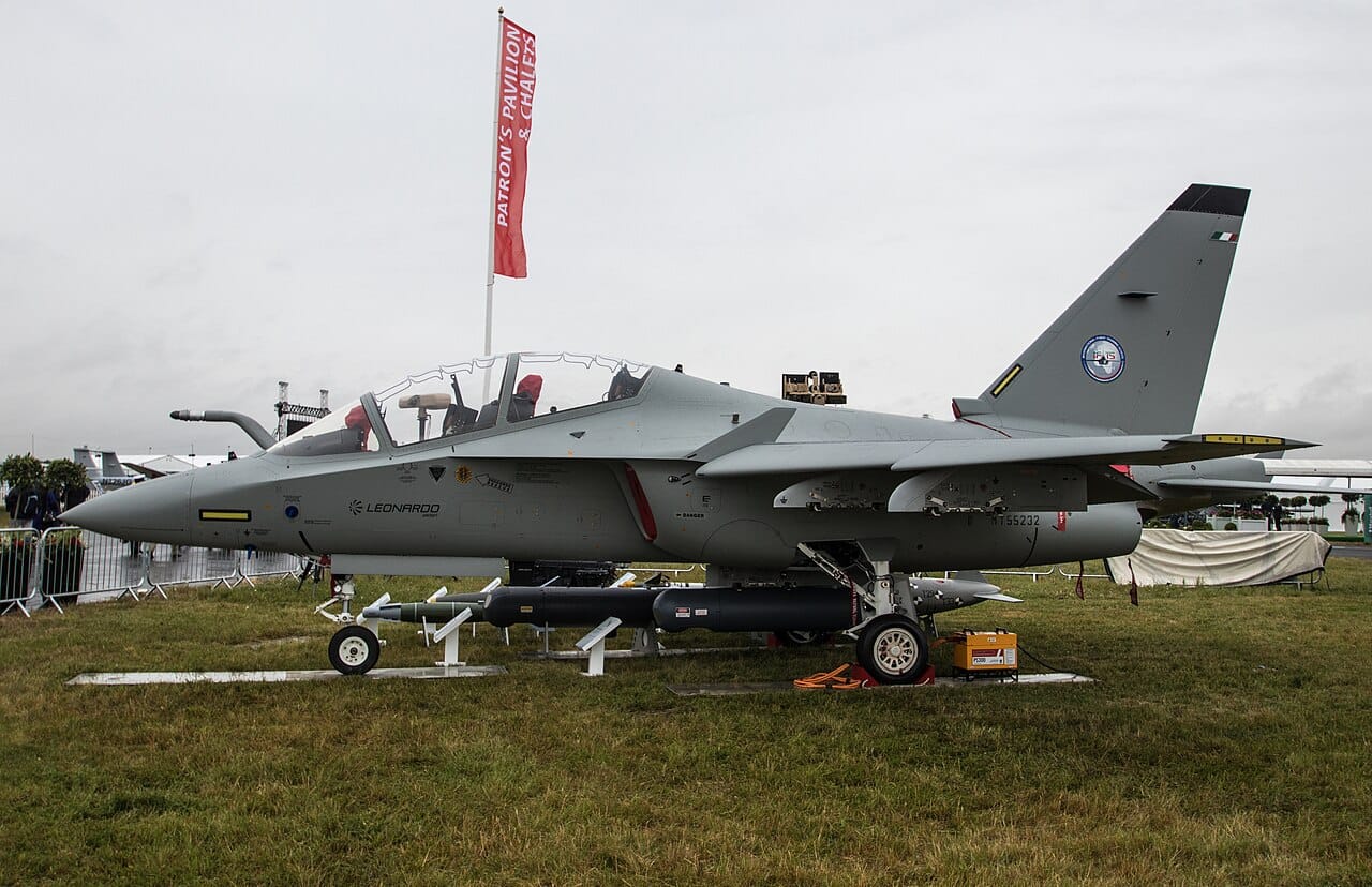 Leonardo M-346 Master light fighter in flight