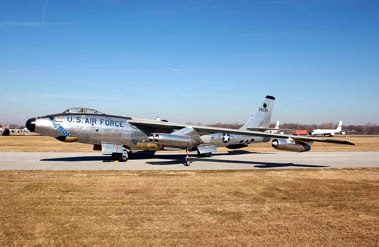 A Boeing RB-47H Stratojet reconnaissance aircraft, the same type shot down over the Barents Sea in 1960