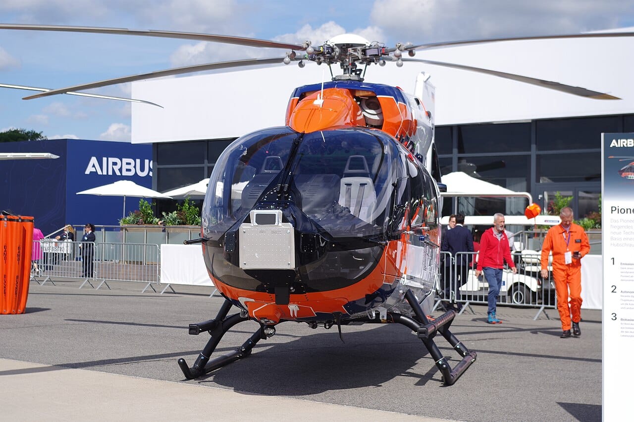 Airbus Helicopters H145 Pioneer Lab in house livery on static display at ILA Berlin 2026