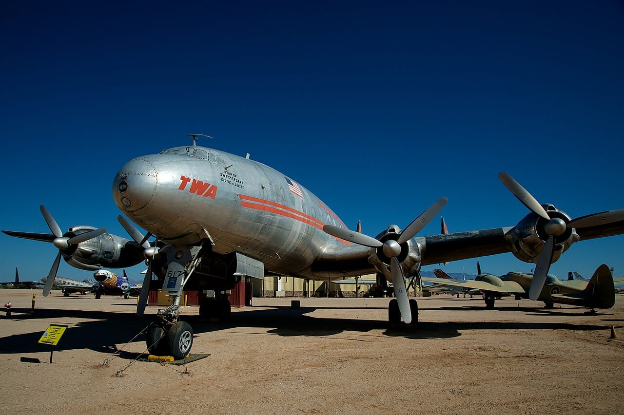 A Trans World Airlines Lockheed L-049 Constellation, the triple-tailed propliner of the 1940s