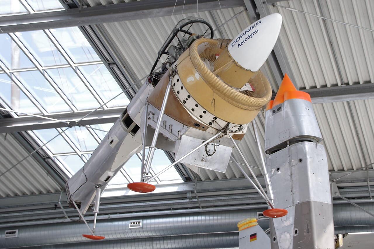 Dornier Aerodyne E1 wingless aircraft preserved at the Deutsches Museum Flugwerft Schleissheim