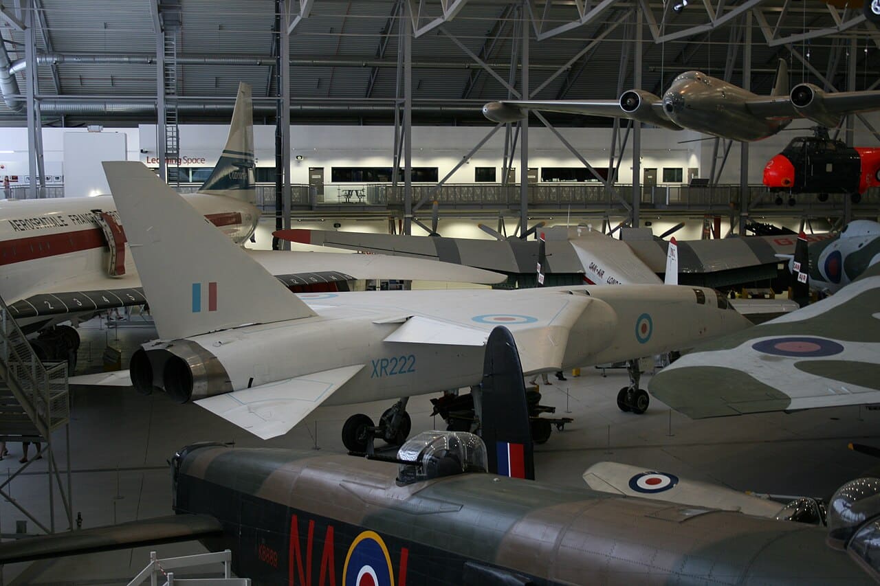BAC TSR-2 supersonic strike aircraft on display at a museum