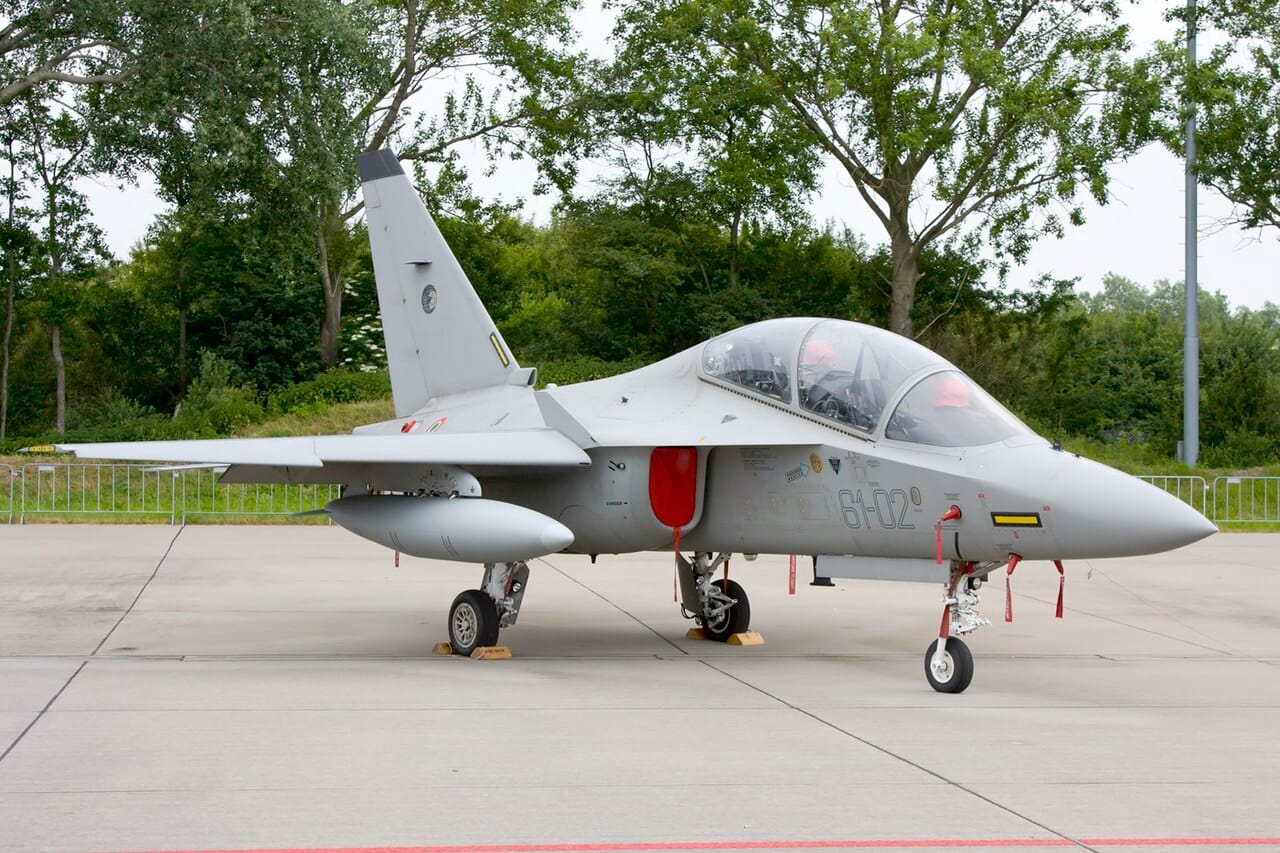 Leonardo T-346A Master of the Italian Air Force An Italian Air Force Leonardo T-346A Master advanced jet trainer in flight
