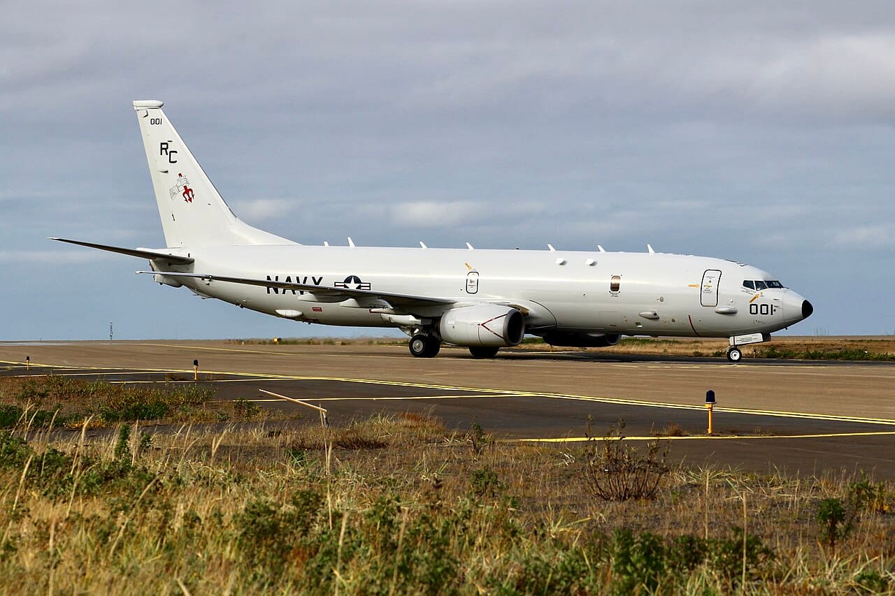A Boeing P-8A Poseidon maritime patrol aircraft in flight