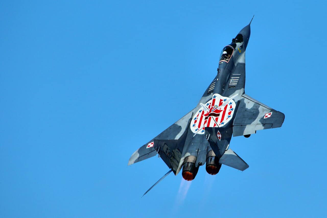 A Polish Air Force MiG-29 Fulcrum in a flight demonstration