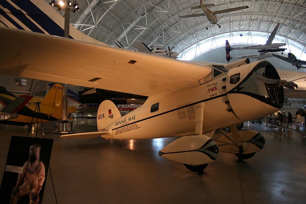 Wiley Post's Lockheed Vega, the Winnie Mae, preserved at the Smithsonian