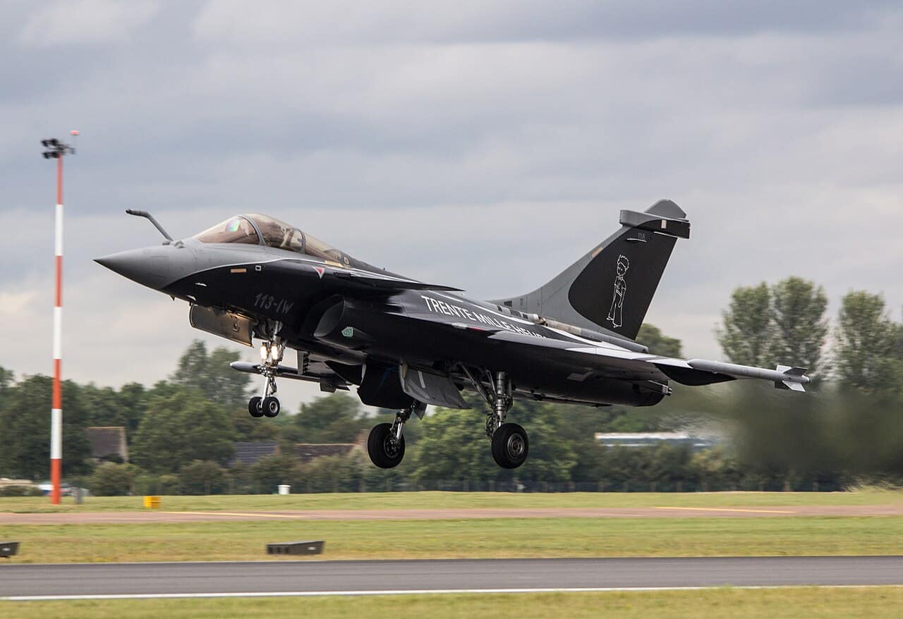 A French Air and Space Force Dassault Rafale C, the launch platform for the MICA NG missile