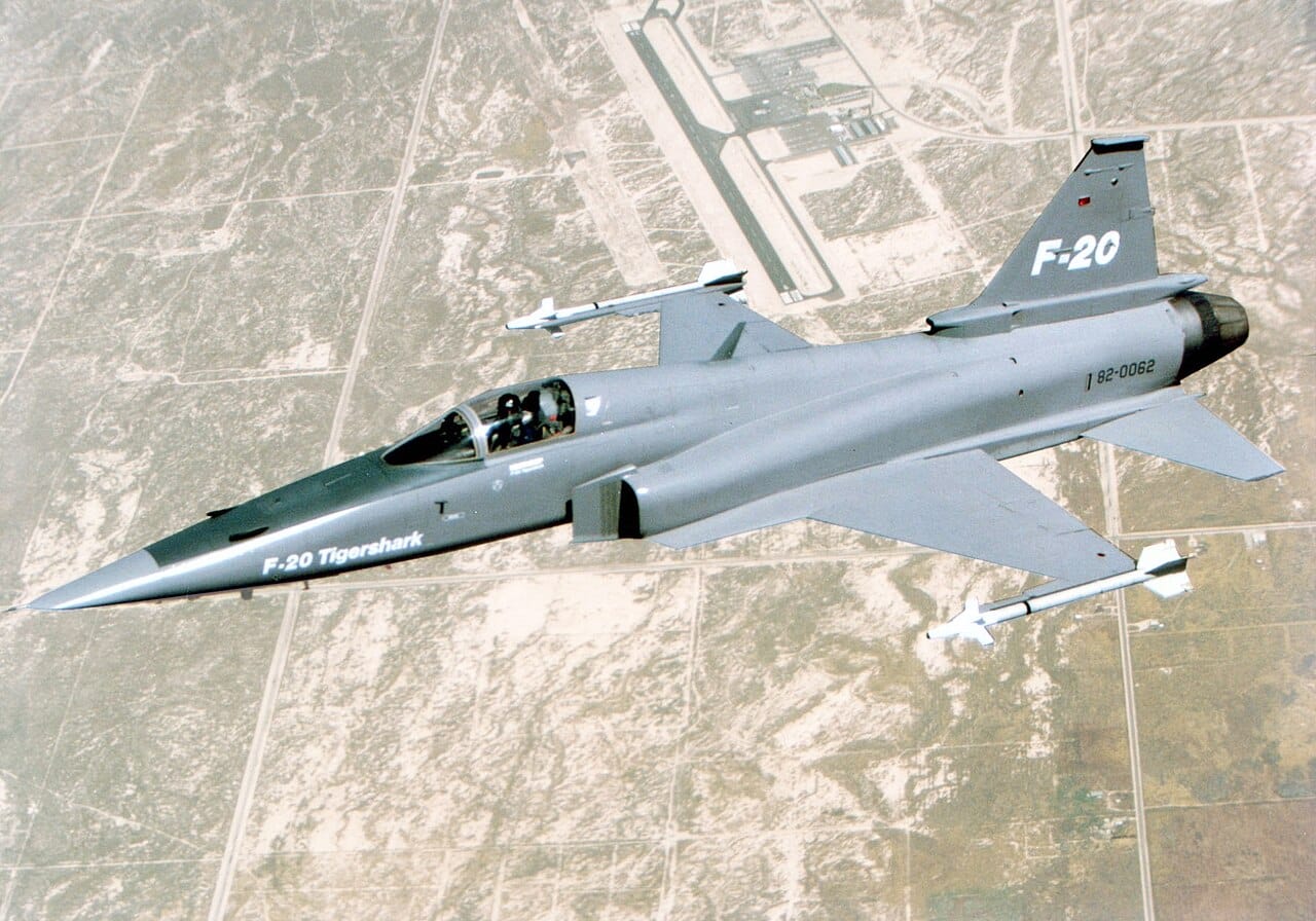 Northrop F-20 Tigershark prototype in flight